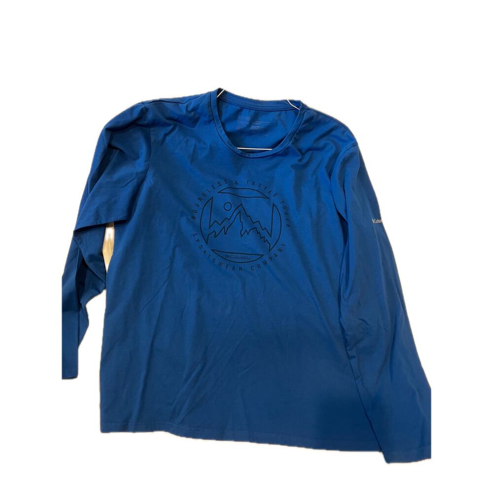 Columbia Long Sleeve Blue T-Shirt Mens XL